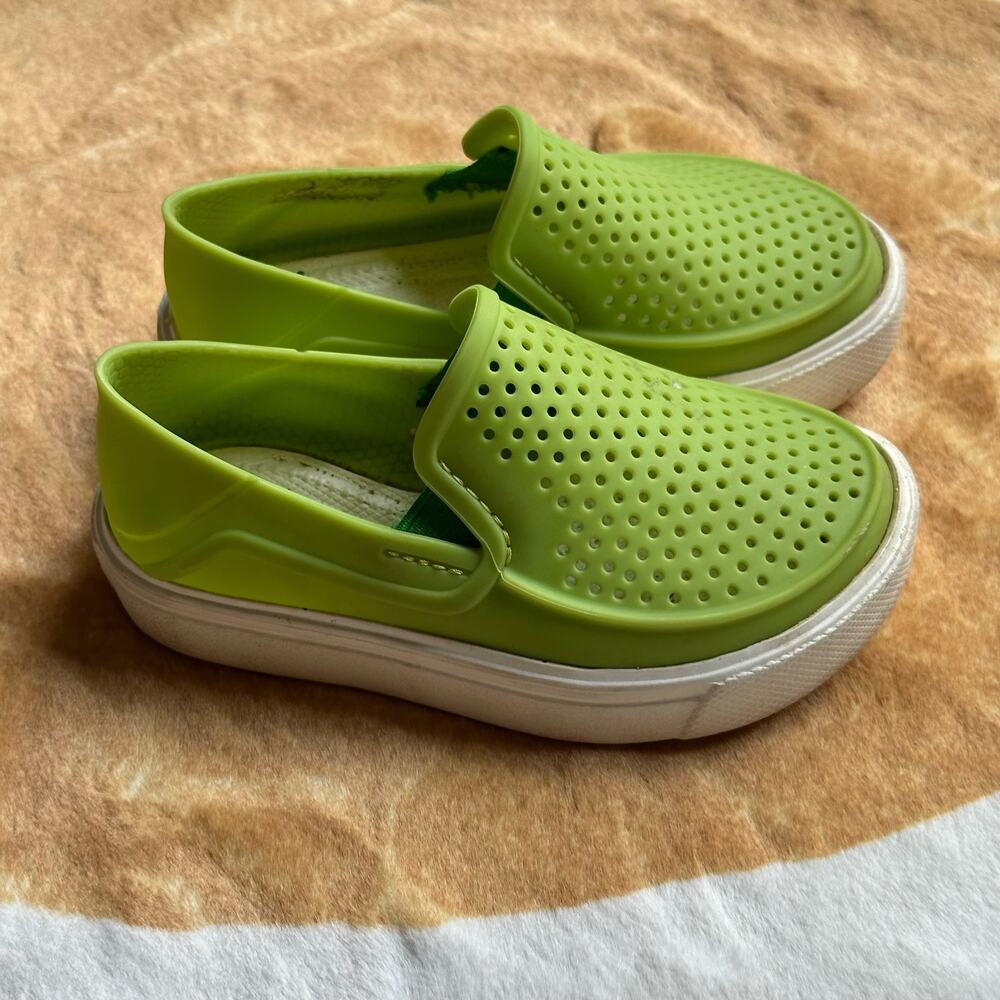 Crocs Kids CitiLane Roka Slip ons Water Boat Shoes Volt Green Shoes 7 - Picture 6 of 13